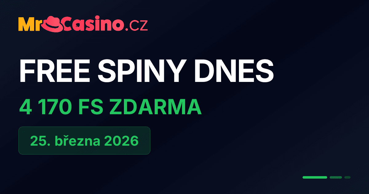 Free spiny dnes 25. března 2026 – 4170 zatočení zdarma